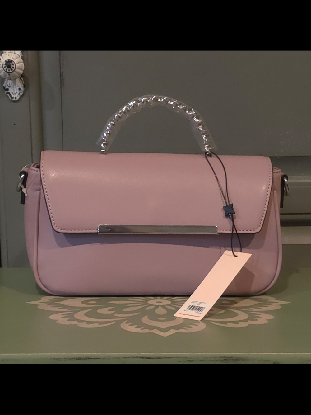 BCBGeneration Lilac Top-Handle Shoulder Bag with Silver Bar